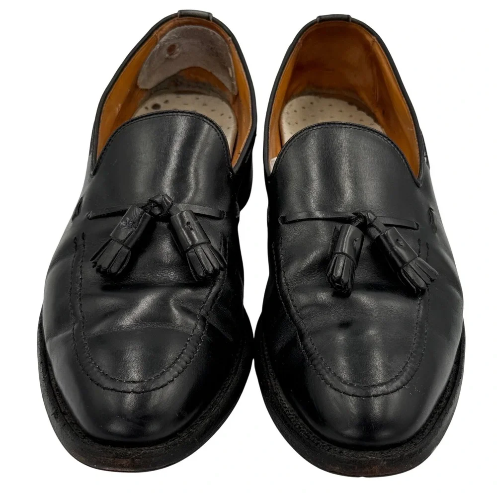 Allen Edmonds Mens Black Leather Tassel Loafers Vibram Soles Size 13C Dress Shoe